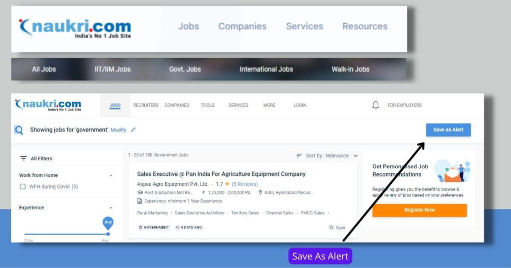 naukari.com latest govt job alert notification